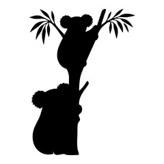 Koala vector silhouette © Menhikki
