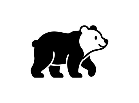 Stylized bear icon symbol flat design style