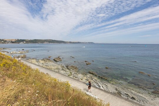 Hannafore beach west Looe Cornwall on very sunny day mid tide