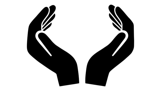 Hands positioned in a protective embrace represent safety and the act of holding something dear.
