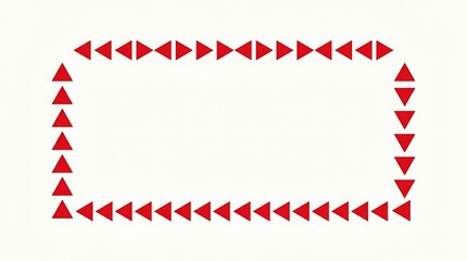 Obraz premium Red triangles forming a rectangular border frame design