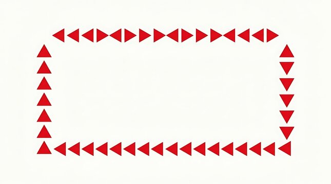 Red triangles forming a rectangular border frame design