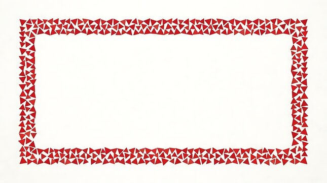 Red geometric triangle frame border design element