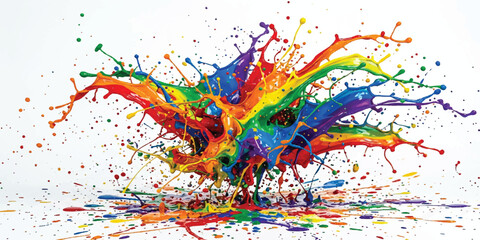 Colorful acrylic splash with energetic movement and striking abstract design. © NuR