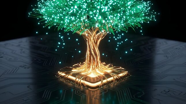 Digital tree on microprocessor and circuit board
