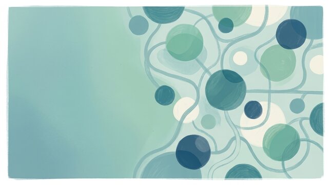 Neighborhood map grid with abstract circles and winding lines