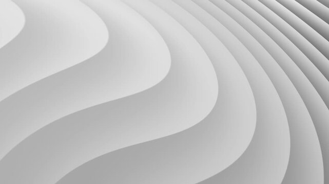 White Wave with Minimal 3D Layered Paper Cut Design, Modern Curved Geometric Texture, Clean Luxury Background.
