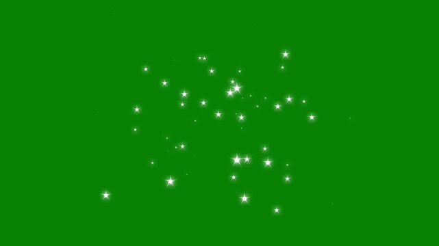 Particle magic tail sparkling glitter night star dust trail loop animation video on green screen  with glowing doodle effects, flat smoke bursts, fairy sparkle 4k video.