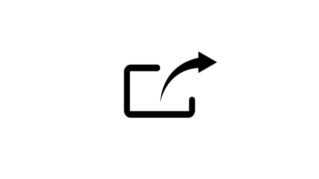 Share Arrow Icon with Outgoing Export Symbol on Black Background.