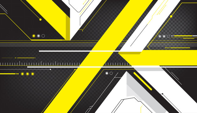Futuristic Yellow and White Cyber Tech Abstract Background