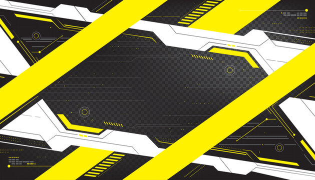 Futuristic Cyberpunk Yellow and White Tech Background