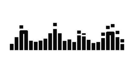 Obraz premium Rectangular bar graph silhouette against a white background displaying varying column heights silhouette chart data visualization