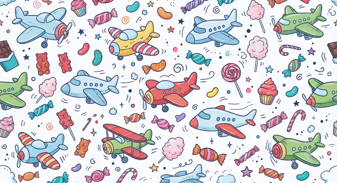 seamless pattern with cats