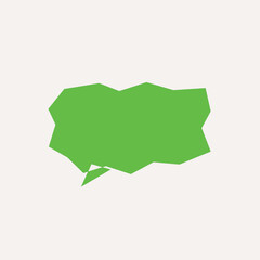 Obraz premium Green speech bubble with a rough jagged edge design for chat messages and communication concepts in a simple flat graphic style