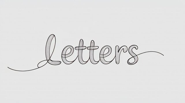 Handwriting animation of the word letters in cursive style