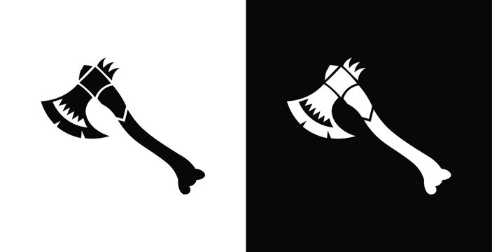 Stone Age Axe Vector Icon Primitive Weapon Illustration