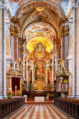 Fototapeta premium Interior view of the Basilica of the Nativity of Mary in Abbey Klosterneuburg near Vienna, Austria