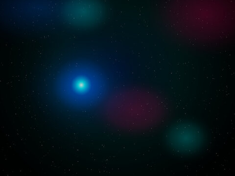 Bright blue cosmic nebula glowing in deep space