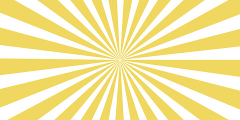 Fototapeta premium Radial sunburst pattern in yellow and white, symbolizing energy, light, and optimism. This graphic design evokes a sense of brightness and positivity.