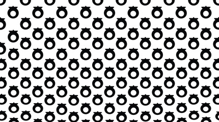 Fototapeta premium Geometric ring symbols pattern with black jewelry icons on transparent grid for branding.