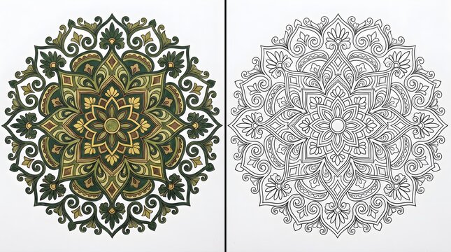Sri Lankan Liyawela Mandala Coloring Page