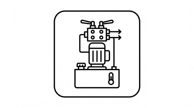 Hydraulic power unit schematic icon for industrial engineering system