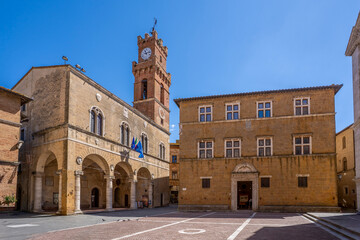 Obraz premium Pienza Town street view in Tuscany of Italy