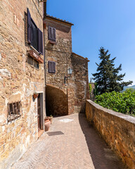 Obraz premium Pienza Town street view in Tuscany of Italy