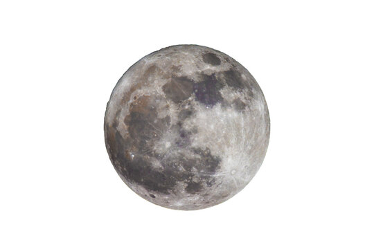 colorful full moon isolated on white background