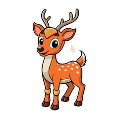 Fototapeta premium Deer black outline illustration 