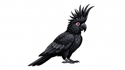 Fototapeta premium Black Cockatoo Bird Illustration