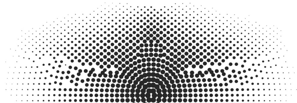Halftone dot gradient pattern. Abstract circular radial texture for graphic design.