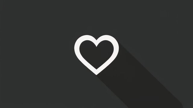 heart symbol animation transitioning from outline to solid fill