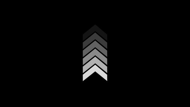 Up arrow animation on black background. direction arrow icon motion. Up arrow isolated. swipe up pointing  footage 4k. video 
