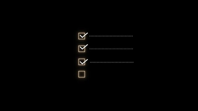 4 step infographic process with check mark icon. infographic step by step process icon animation on white background, step process success with check marks.