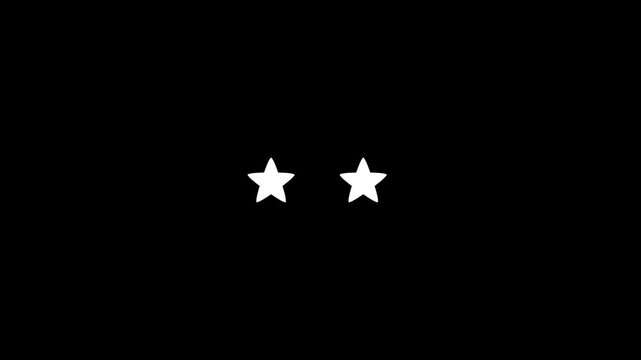 To  star rating animation with alpha channel, Star review concept, Rating stars icon animation,  background.4k motion graphics video animation