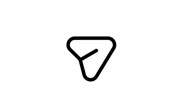 Social media interface icon animations with chat bubble, send, like, replay and play button symbols for 4K transparent background motion graphics.