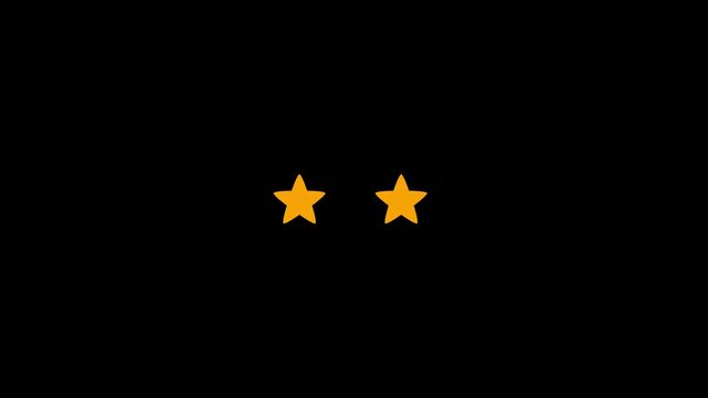 To  star rating animation with alpha channel, Star review concept, Rating stars icon animation,  background.4k motion graphics video animation