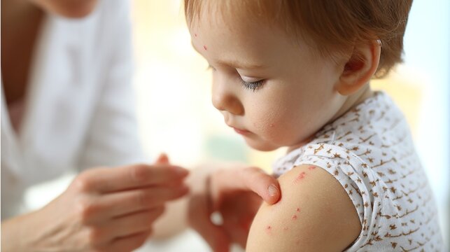 Detailed medical educational illustration of measles viral infectious disease, depicting pathogen characteristics, typical rash symptoms in children and adults, transmission routes, clinical manifesta