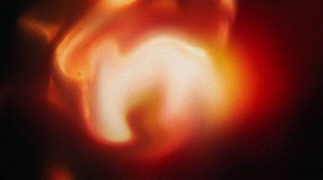 Warm Light Leak Abstract Grainy Texture Background with Orange Red Glow and Retro Film Overlay