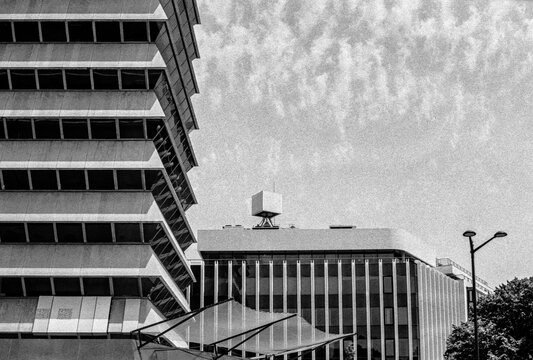 Modern Buildings Under Clouds