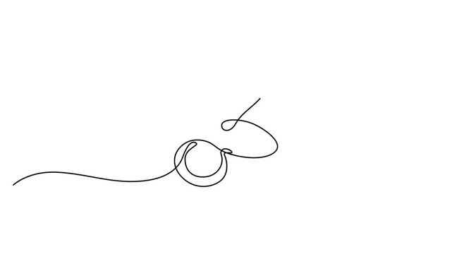 Minimalist baby pacifier continuous line drawing, elegant single line art of a dummy soother, modern black and white infant care vector illustration 4k video