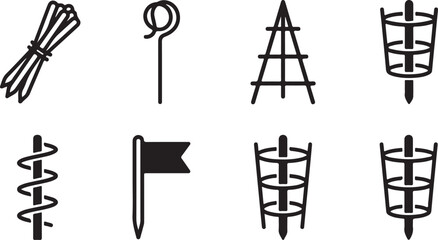 Black and white traditional rope and knot icons set Vector © Runa