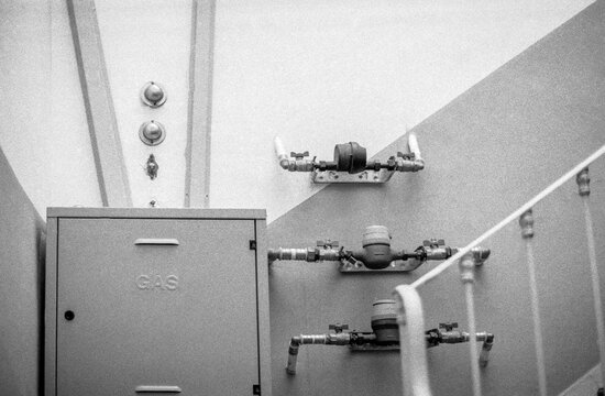 Gas Meters On Wall