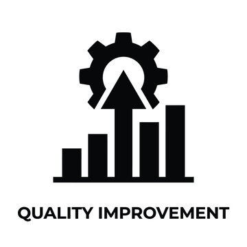 Gear and rising bar graph icon a black silhouette representing quality improvement and progress icon cogwheel tooth wheel chart