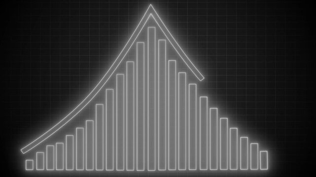 Neon-style glowing age distribution chart vertical bars forming animation