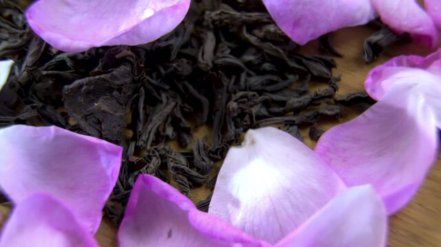 Pink Rose odorata Petals and Dried Loose Leaf Tea Rotating, Botanical Ingredients
