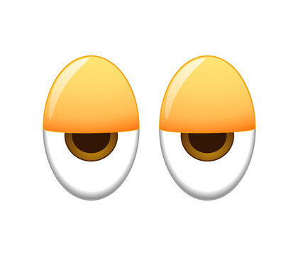 Minimalist emoji vector illustration featuring two tired, sleepy, or bored cartoon eyes, rendered in a simple style
