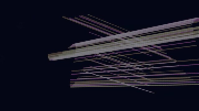 Digital distortion motion clip - 4K ultra HD glitch video footage with neon light streaks for cyberpunk backgrounds