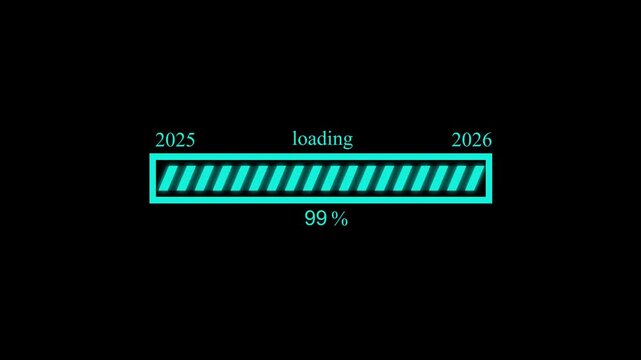2025 to 2026 User Interface Waiting Animation with Digital Loading Progress Visualization